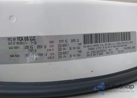 2018 Chrysler Pacifica Touring L из США, поврежденный, VIN 2C4RC1BG9JR357411